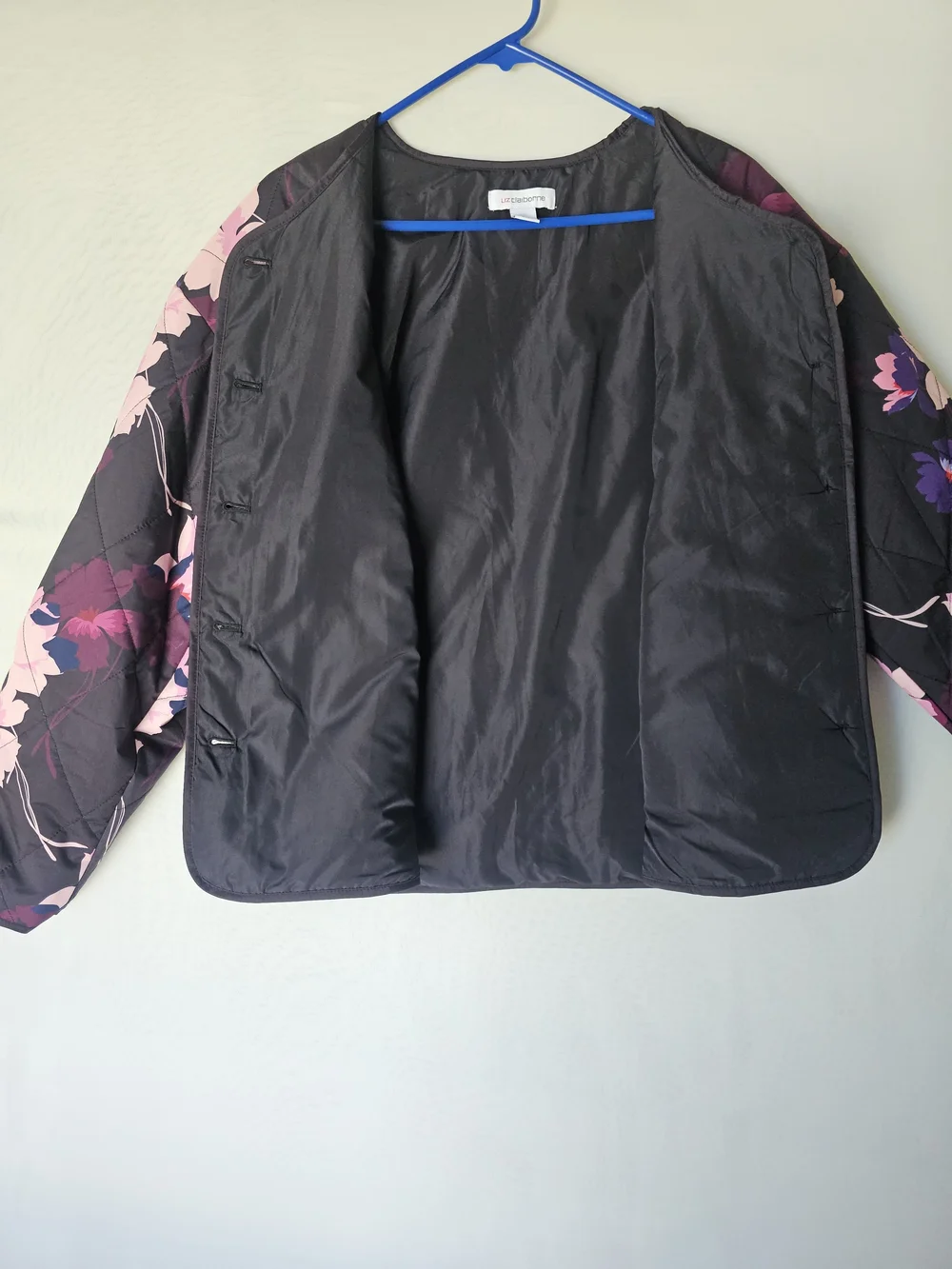 NWT Liz Claiborne Quilted Floral Lightweight Jacket Pockets Size L